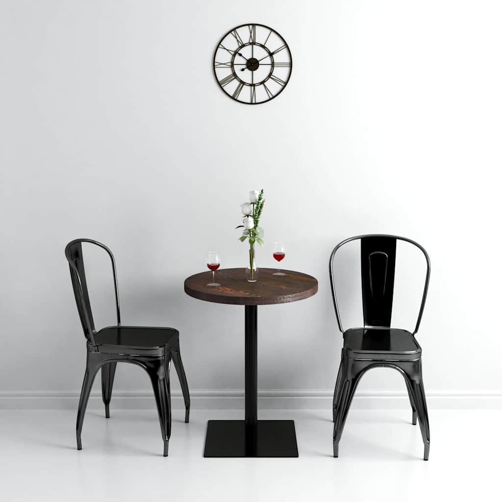 vidaXL Bistrobord MDF och st&aring;l rund 60x75 cm m&ouml;rk aska