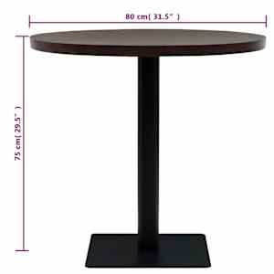Bistro stůl MDF a ocel kulatý 80 x 75 cm - obrázek 6