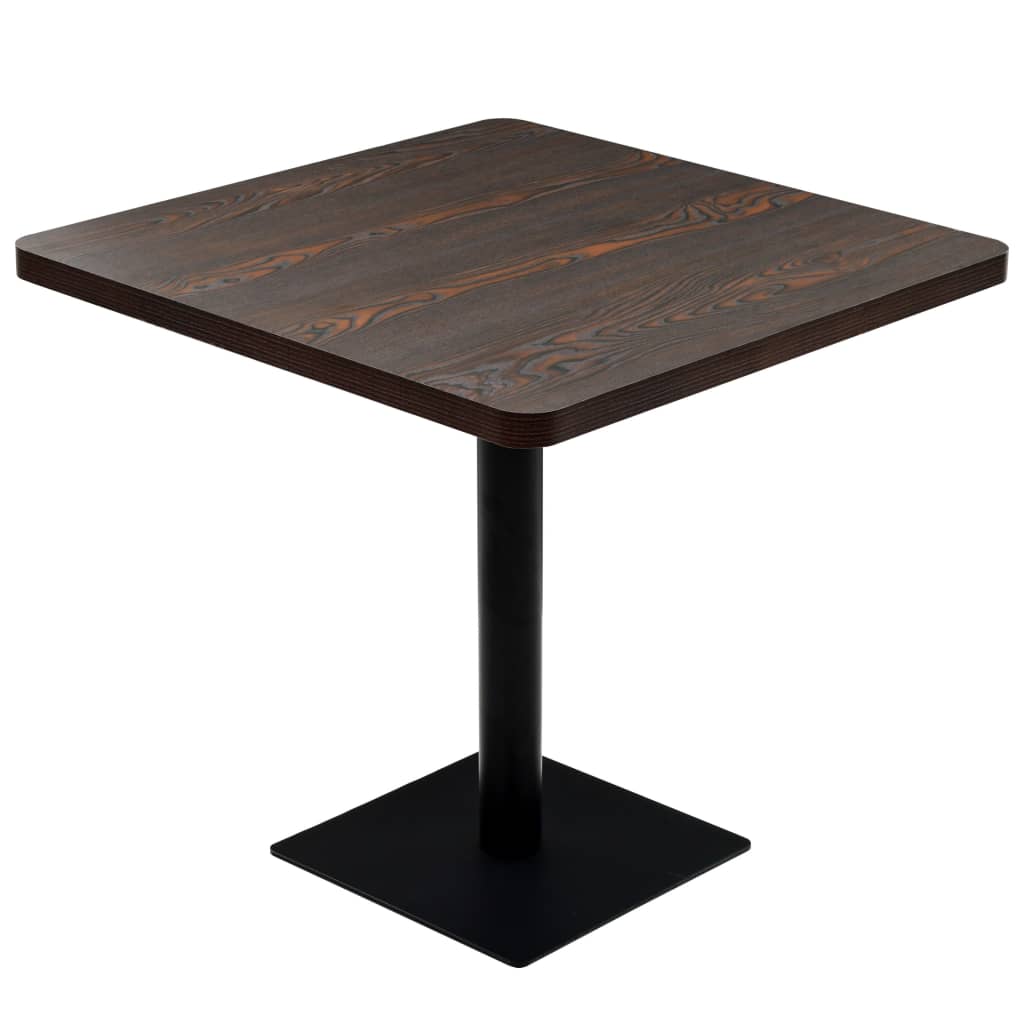 

vidaXL Bistro Table MDF and Steel Square 31.5"x31.5"x29.5" Dark Ash