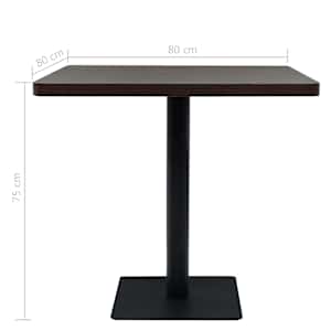 Bistro stůl MDF a ocel čtvercový 80 x 80 x 75 cm - obrázek 6