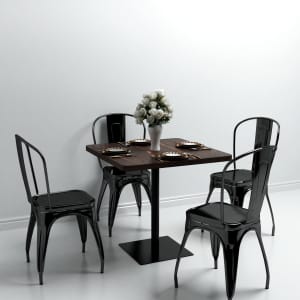 Bistro stůl MDF a ocel čtvercový 80 x 80 x 75 cm - obrázek 1