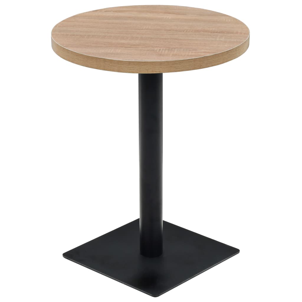 

vidaXL Bistro Table MDF and Steel Round 23.6"x29.5" Oak Color