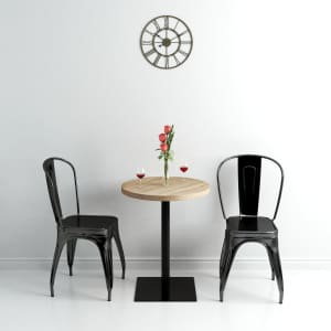 Bistro stůl MDF a ocel kulatý 60 x 75 cm