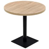 vidaXL Bistro staliukas, MDF ir plienas, apvalus, 80x75cm, ąžuolo sp.