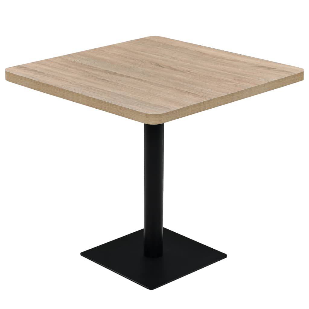 

vidaXL Bistro Table MDF and Steel Square 31.5"x31.5"x29.5" Oak Color