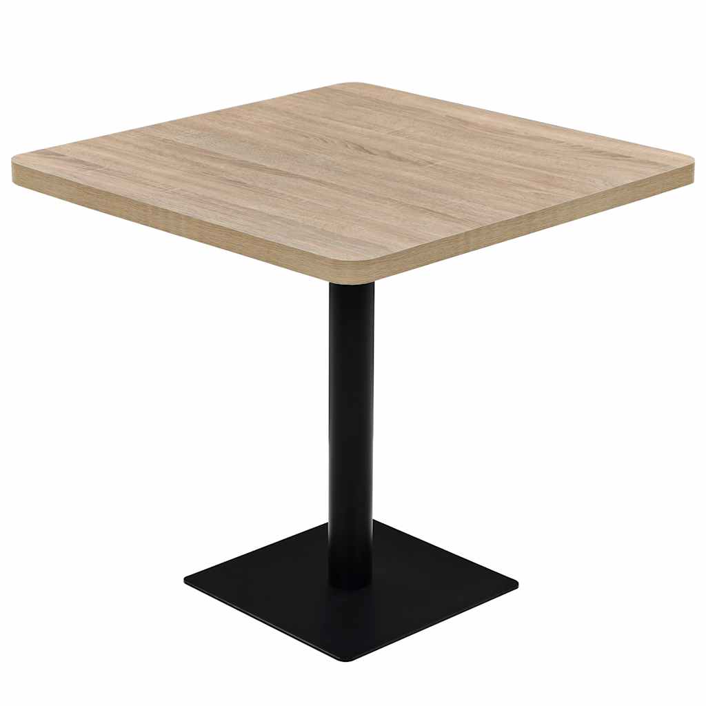 vidaXL Bistro stolek MDF a ocel čtvercový 80 x 80 x 75 cm
