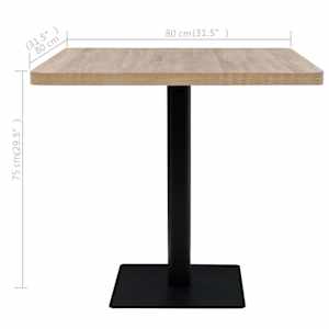 Bistro stolek MDF a ocel čtvercový 80 x 80 x 75 cm - obrázek 6