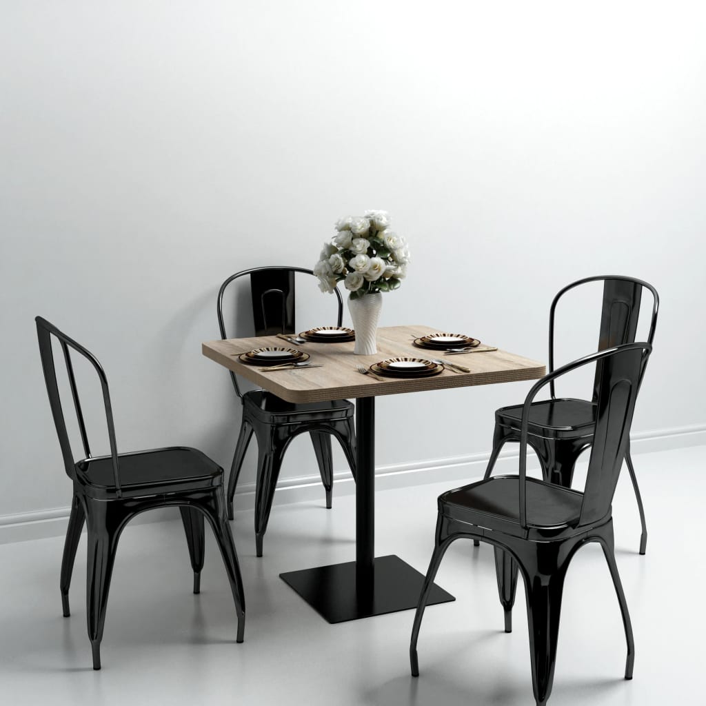 Bistro stolek MDF a ocel čtvercový 80 x 80 x 75 cm
