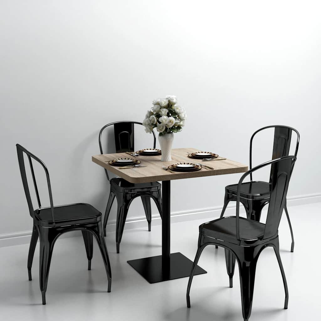 vidaXL Bistrobord MDF och st&aring;l fyrkantigt 80x80x75 cm ekf&auml;rgad