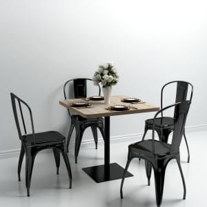 Bistro stolek MDF a ocel čtvercový 80 x 80 x 75 cm - obrázek 1
