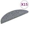 vidaXL isekleepuvad trepimatid, 15 tk, 56 x 17 x 3 cm, helehall, poolringikujulised