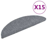 vidaXL Πατάκια Σκάλας Αυτοκόλλητα 15τεμ Αν.Γκρι 54x16x4εκ Βελονιασμένο