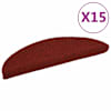 vidaXL isekleepuvad trepimatid, 15 tk, 56 x 17 x 3 cm, bordoopunased, poolringikujulised