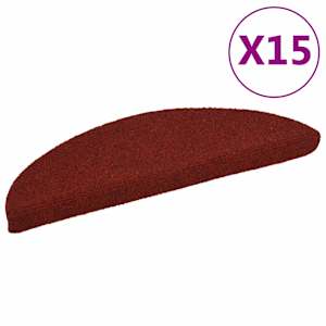 vidaXL isekleepuvad trepimatid, 15 tk, 56 x 17 x 3 cm, bordoopunased, poolringikujulised