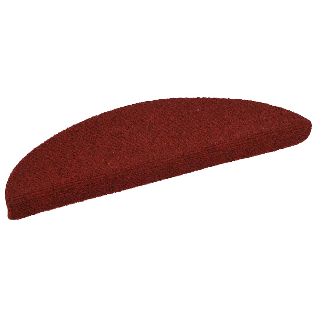 vidaXL Samolepiace nášľapy na schody, 15 ks, kobercové, 56x17x3cm, červené