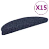 vidaXL isekleepuvad trepimatid, 15 tk, 56 x 17 x 3 cm, sinised, poolringikujulised