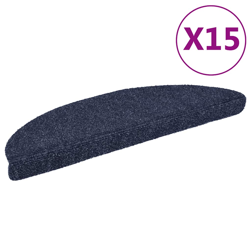 vidaXL Samolepící nášlapy na schody 15 ks vpichované 56x17x3 cm, modré