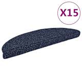 vidaXL selvklæbende trappemåtter 15 stk. tuftet 56 x 20 x 4 cm blå