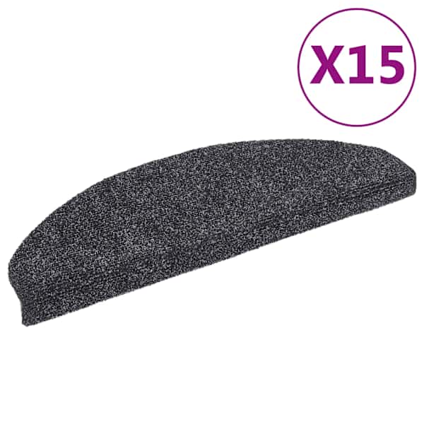 vidaXL isekleepuvad trepimatid, 15 tk, 65 x 21 x 4 cm, tumehall, poolringikujulised, suured