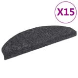 vidaXL Selvklebende trappematter nålestempel 15 stk 65x21x4cm mørk grå