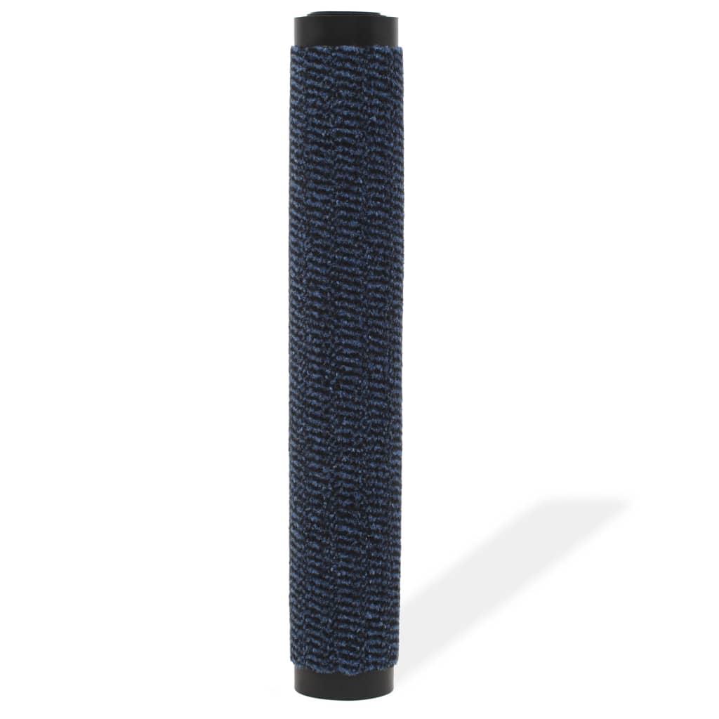 vidaXL Droogloopmat rechthoekig getuft 80x120 cm blauw afbeelding