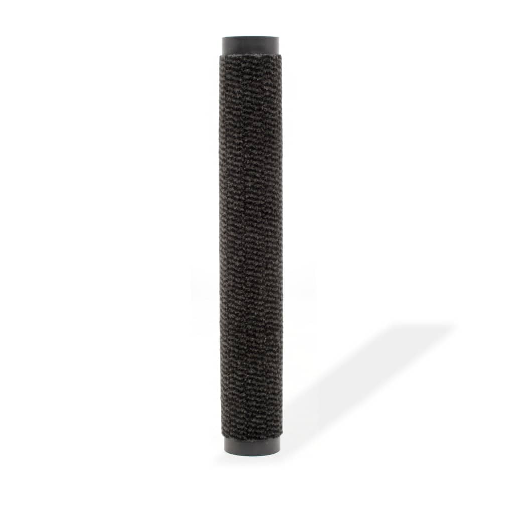vidaXL Droogloopmat rechthoekig getuft 90x150 cm zwart afbeelding
