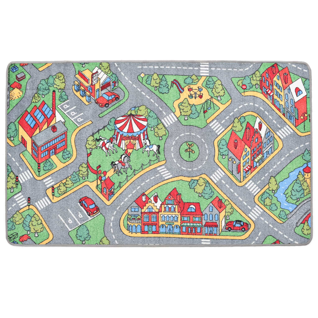 vidaXL Play Mat Loop Pile 80x120 cm City Road Pattern