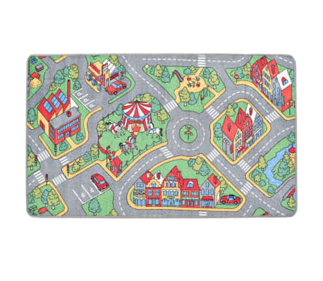 vidaXL Tapis de jeu Poil à boucle 90 x 200 cm Motif de route de ville