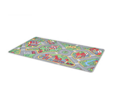 132728 vidaXL Tappeto da Gioco in Bouclé Motivo Strade Cittadine 133x190cm