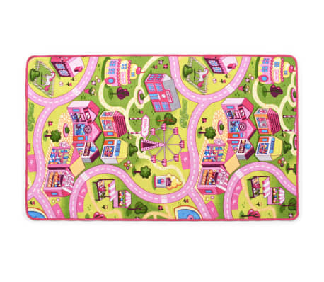 vidaXL Play Mat Loop Pile 80x120 cm Sweet Town Pattern