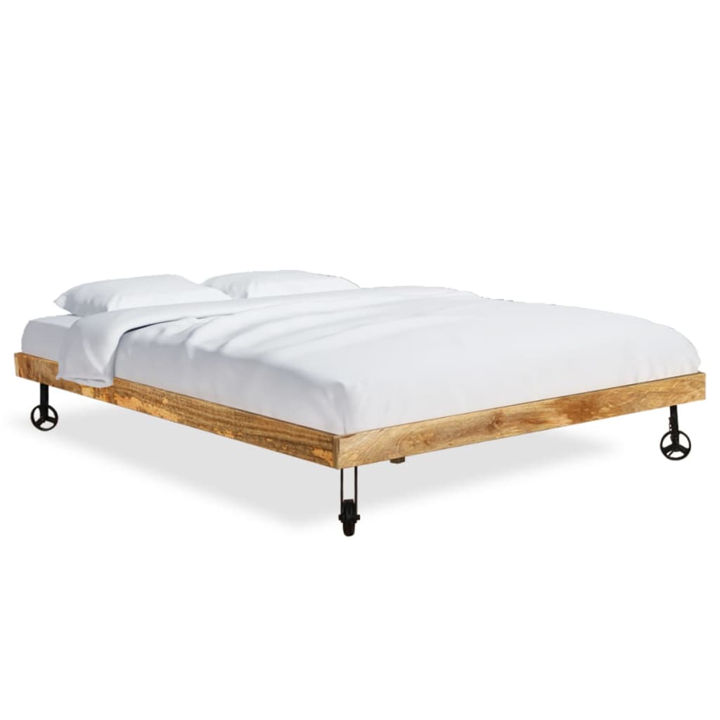 vidaXL Κρεβάτι 180 x 200 εκ. από Ακατέργαστο Ξύλο Μάνγκο με Στρώμα