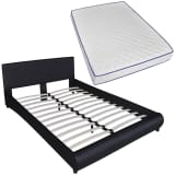 vidaXL Bed with Memory Foam Mattress Double Size Black