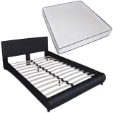 vidaXL Bed with Memory Foam Mattress King Size Black