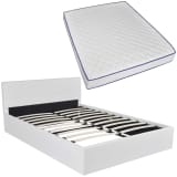 vidaXL Bed with Memory Foam Mattress Queen Size White