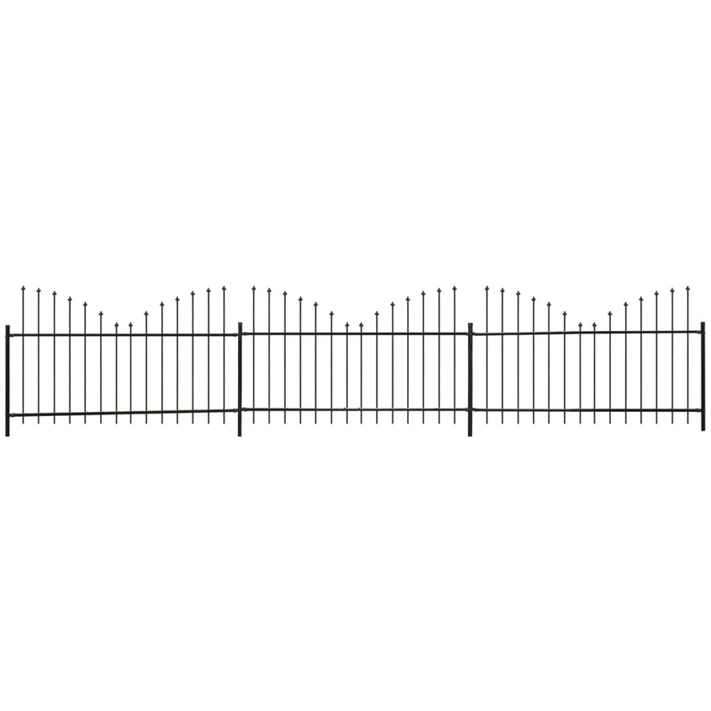 Puutarha-aita keihäänkärjillä teräs (05-075)x6 m musta