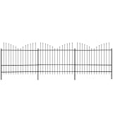 vidaXL Zahradní plot s obrácenými hroty, ocel, (1,75-2)x6 m, černý