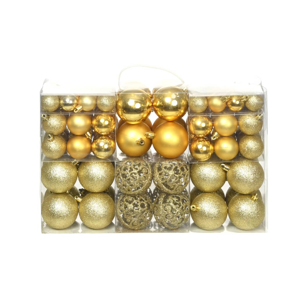 vidaXL 100-delige Kerstballenset 3/4/6 cm goudkleurig