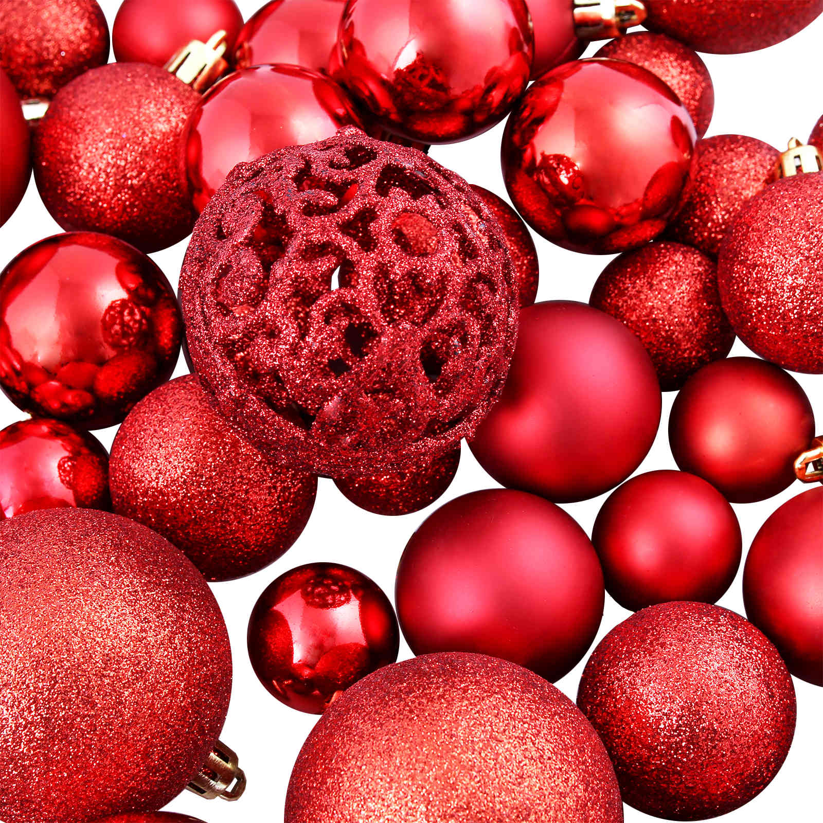 vidaXL 100-tlg. Weihnachtskugel-Set 3/4/6 cm Rot – Bild 5