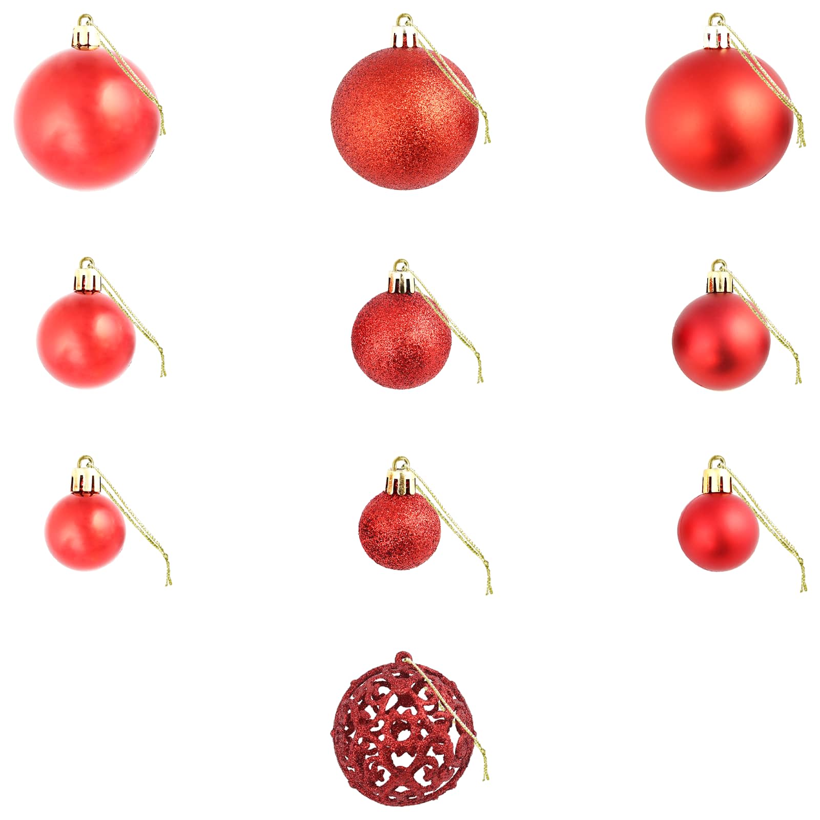 vidaXL 100-delige Kerstballenset 3/4/6 cm rood, foto 4
