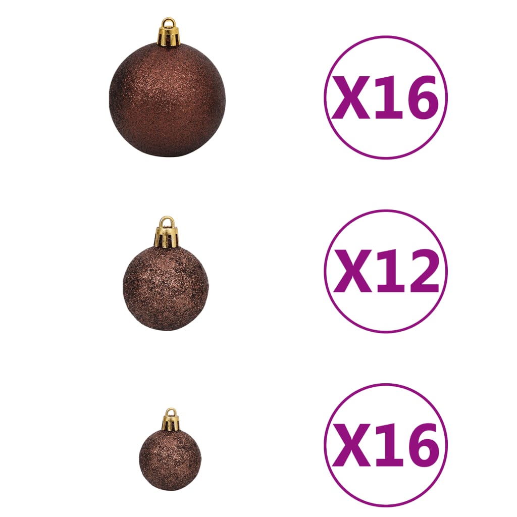 Set globuri de Crăciun 100 buc. 3/4/6 cm, maro/bronz/auriu