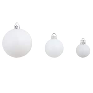 Sada vánočních baněk 100 kusů 3/4/6 cm bílá/šedá - obrázek 6