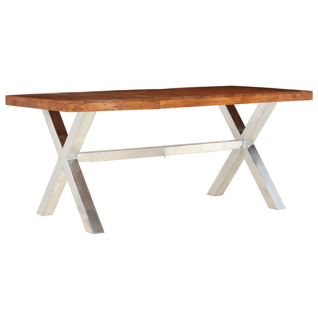 Blagovaonski stol od masivnog drva s obradom od šišama 180 x 90 x 76 cm