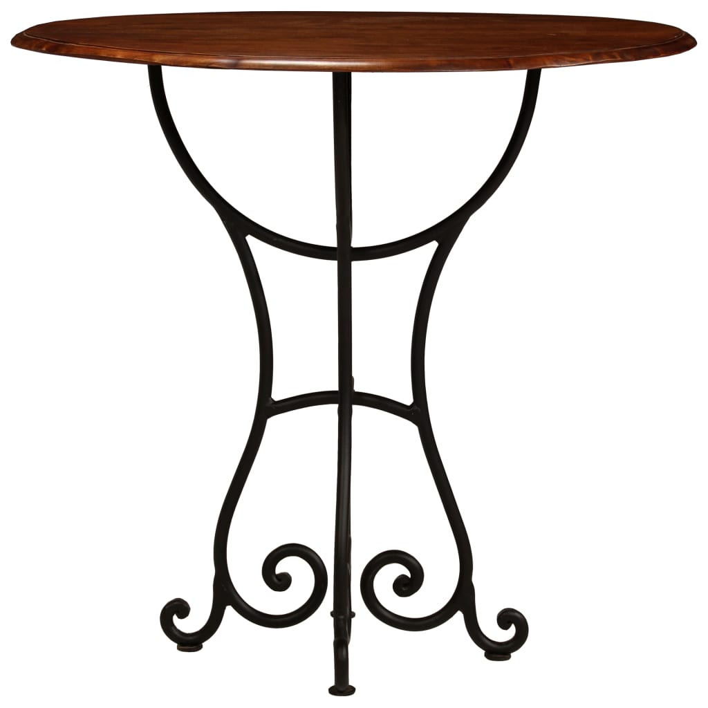 

vidaXL Eettafel 80x76 cm massief hout met sheesham afwerking