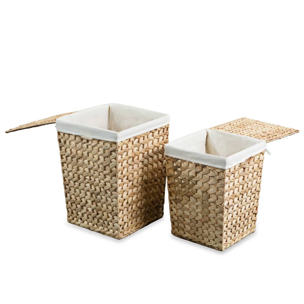 vidaXL Laundry Basket Set 2 Pieces Water Hyacinth