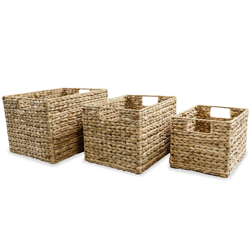 Image of vidaXL Storage Basket Set 3 Pieces Water Hyacinth