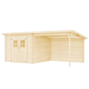vidaXL Log Cabin Garden Shed Solid Wood 28 mm 6.3x3 m 