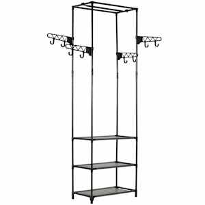 vidaXL riidenagi, teras ja mittekootud kangas 55 x 28,5 x 175 cm, must