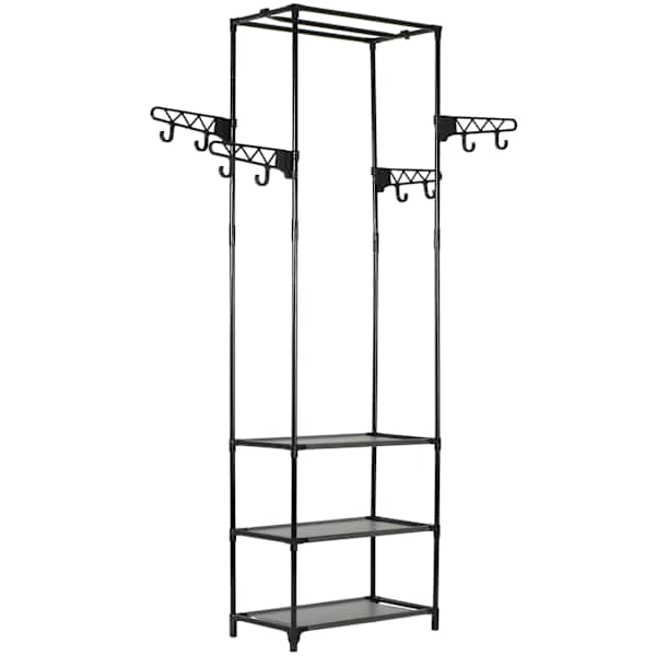 vidaXL riidenagi, teras ja mittekootud kangas 55 x 28,5 x 175 cm, must