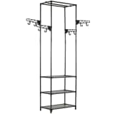 vidaXL Kleiderständer Stahl und Vliesstoff 55 x 28,5 x 175 cm Schwarz