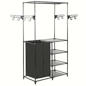 vidaXL riidenagi, teras ja mittekootud kangas, 87 x 44 x 158 cm, must